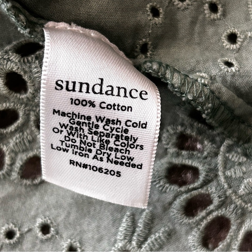 Sundance Sage Green Moonlight Eyelet Cardigan - Picture 5 of 9